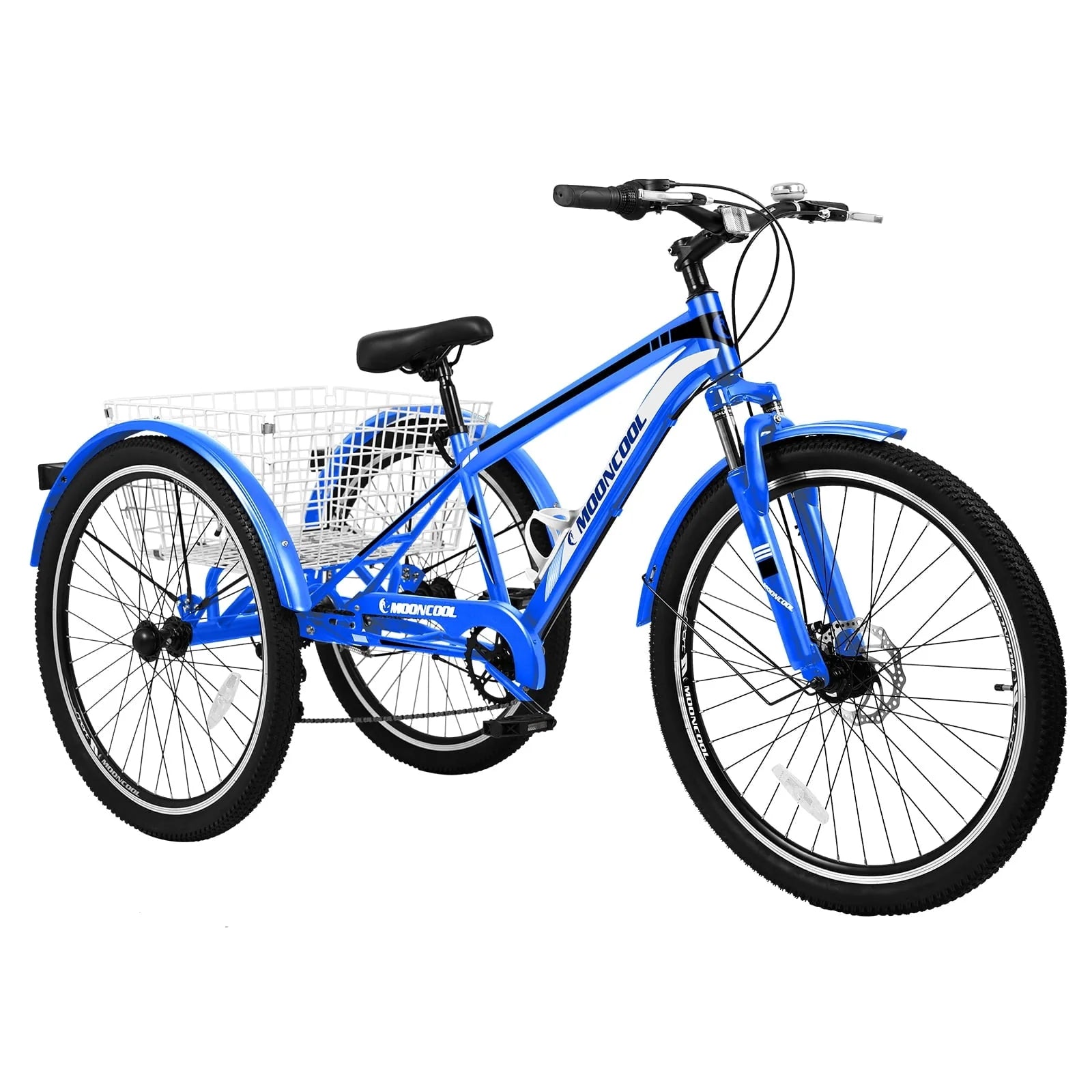 MOPHOTO 7 Speed 27.5" Adult Mountain Tricycle, Exercise Men'S Women'S Bicycle, 3 Wheel Cruiser Bike