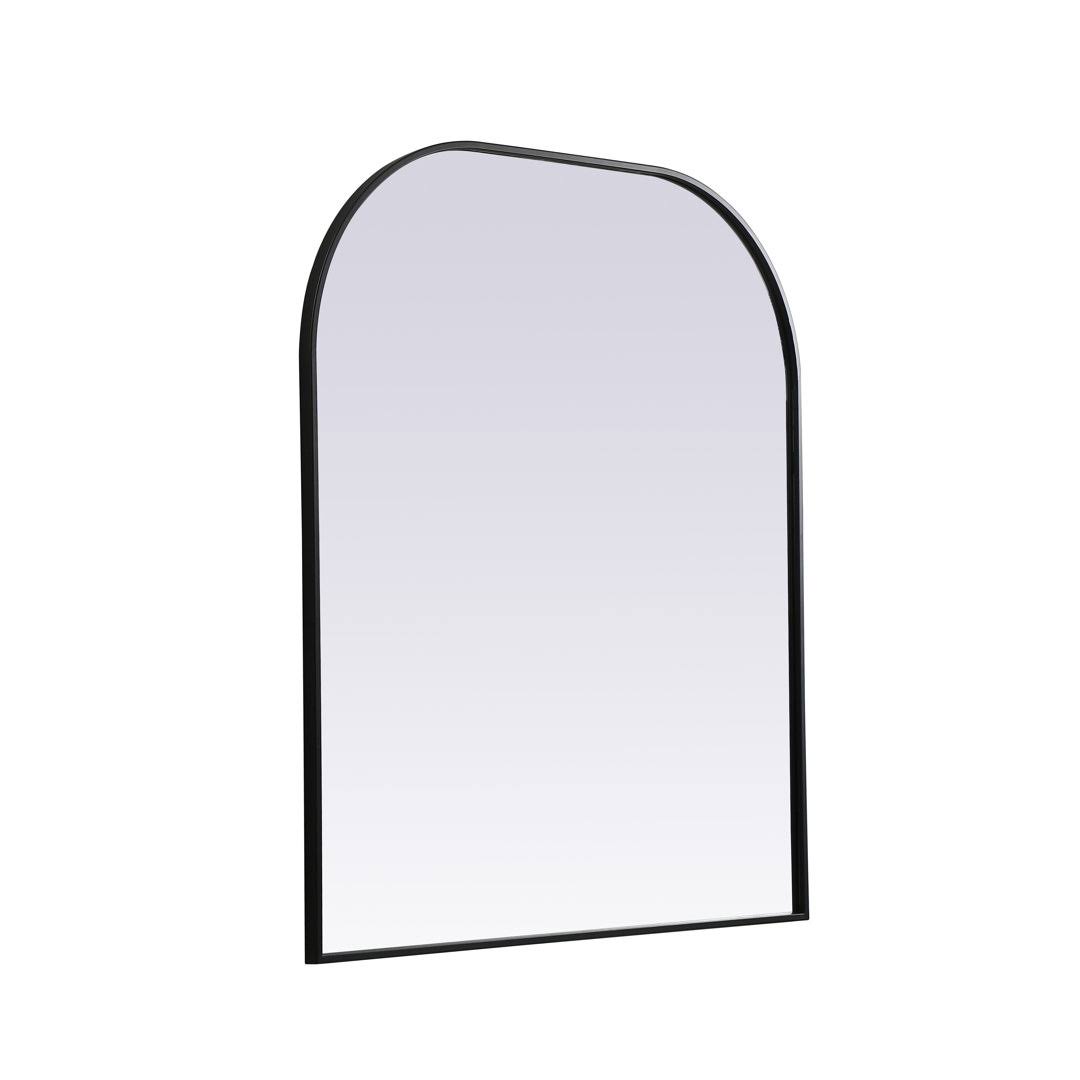 Sabine Metal Wide Arch Wall Mirror Finish: Black, Size: 30" x 42"